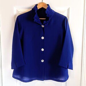 Fridaze Blue 100% Linen Shirt Jacket NWT
